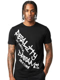 Product Title: BLOCK112 "Reality is Wrong Dreams are Real" Graffiti 100% Cotton Tee - Black / White