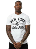 Product Title: BLOCK112 Vintage Babe Ruth New York 1914-1935 100% Cotton Tee - White / Black