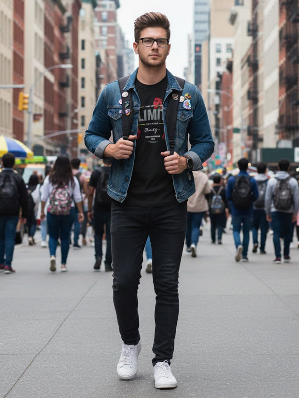 100% Cotton "UNLIMIT3D" Rose Graphic Streetwear T-Shirt