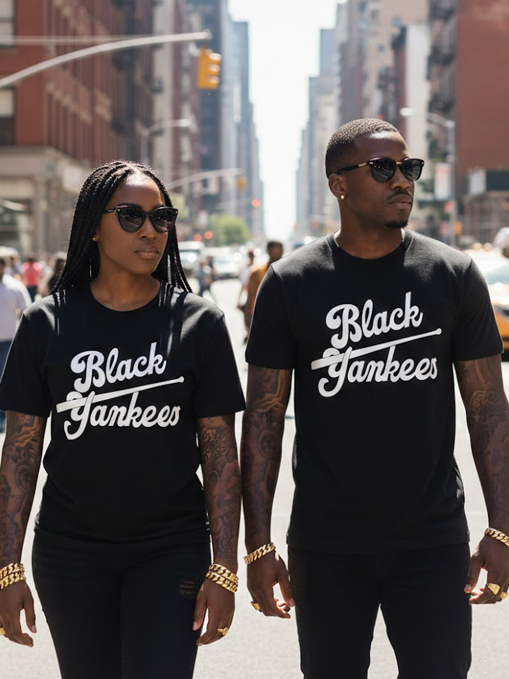 Product Title: BLOCK112 Vintage Black Yankees Script 100% Cotton Tee - Black / White