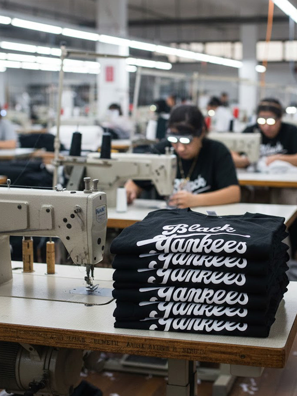 Product Title: BLOCK112 Vintage Black Yankees Script 100% Cotton Tee - Black / White