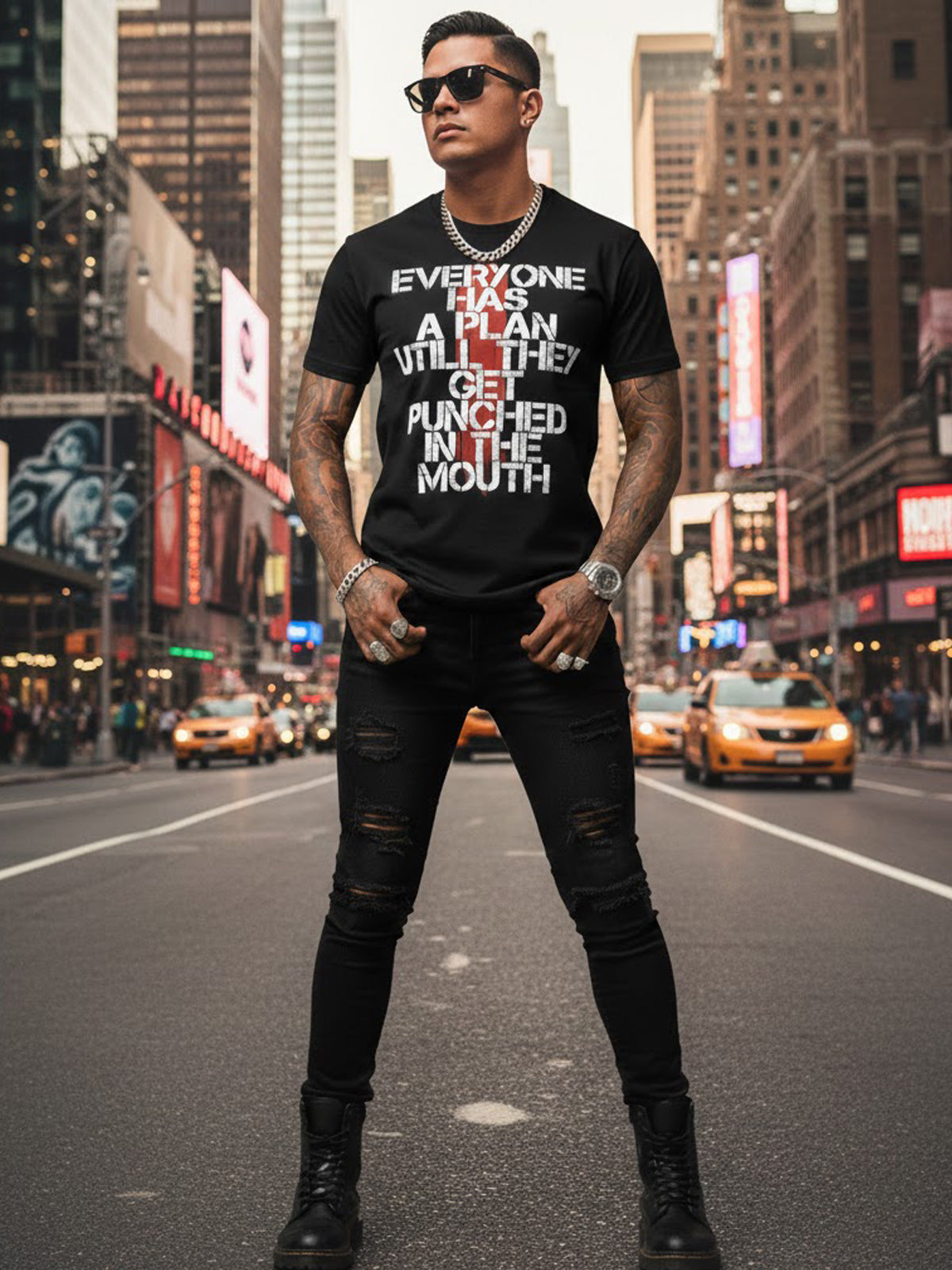 100% Cotton Unisex "Everyone Has A Plan" Quote Graphic T-Shirt | Boxing Streetwear Tee