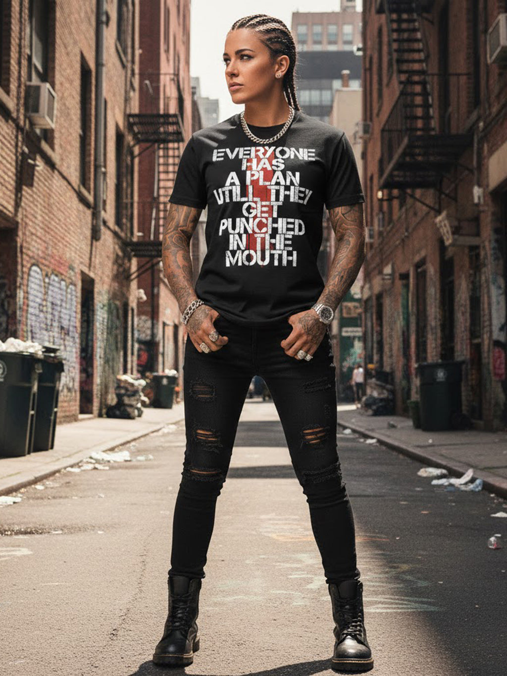 100% Cotton Unisex "Everyone Has A Plan" Quote Graphic T-Shirt | Boxing Streetwear Tee