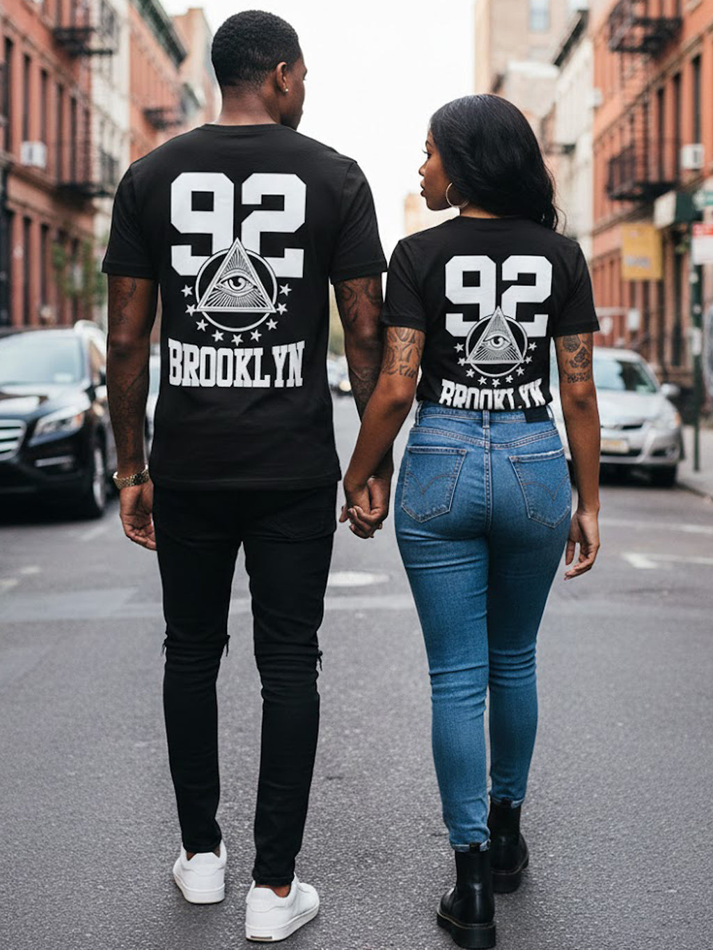 100% Cotton "Brooklyn 92" Eye of Providence Graphic T-Shirt