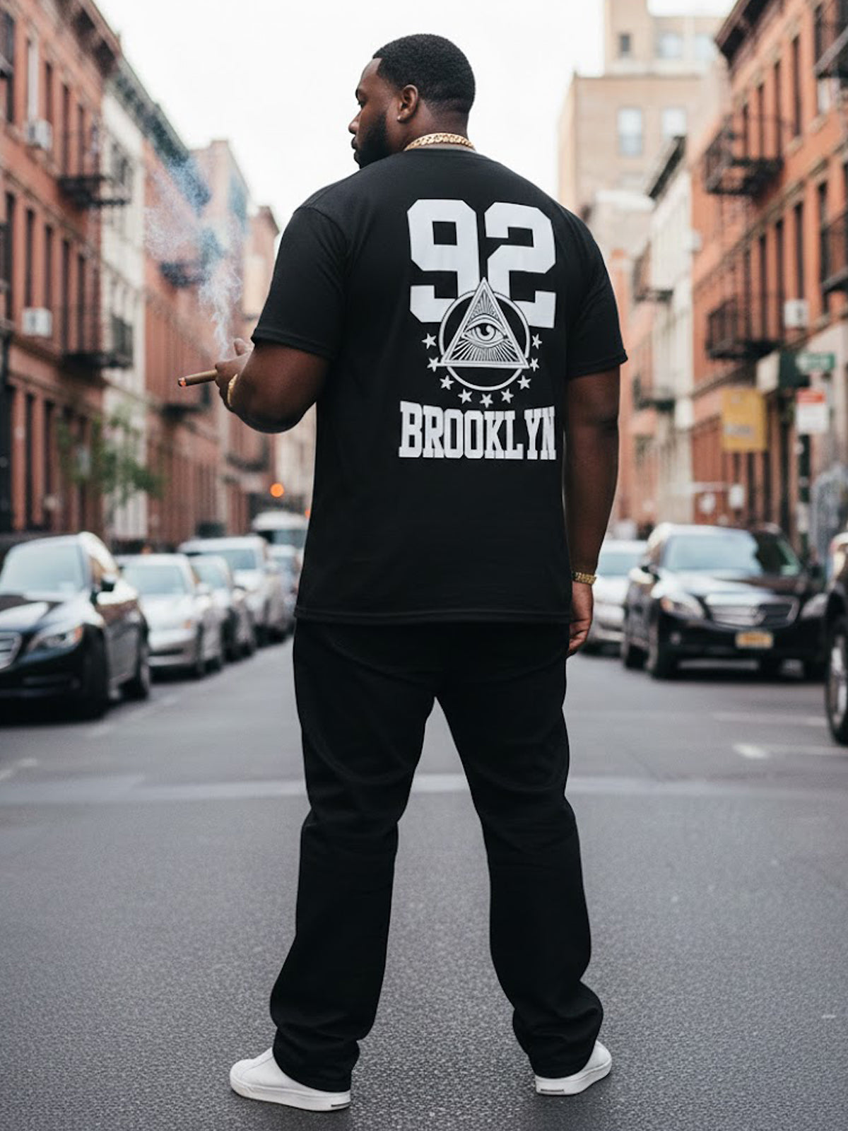 100% Cotton "Brooklyn 92" Eye of Providence Graphic T-Shirt