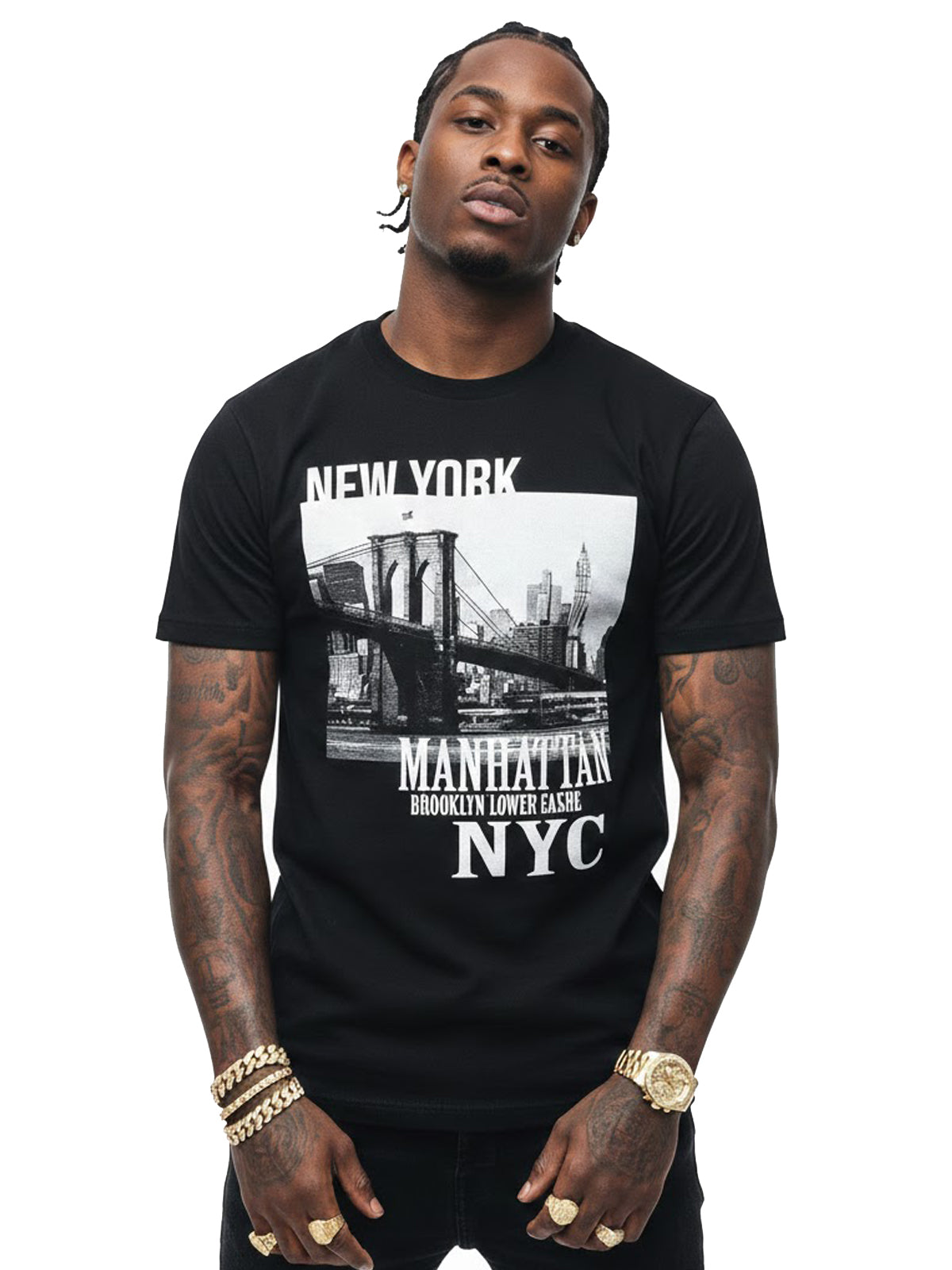 100% Cotton Unisex "New York Manhattan NYC" Photo Graphic T-Shirt | Urban Skyline Streetwear Tee