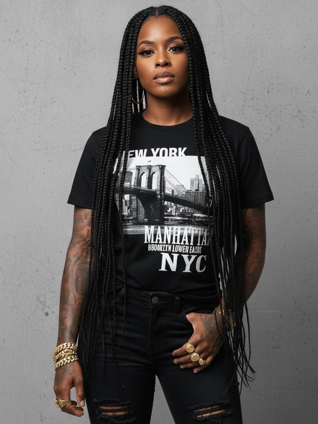 100% Cotton Unisex "New York Manhattan NYC" Photo Graphic T-Shirt | Urban Skyline Streetwear Tee