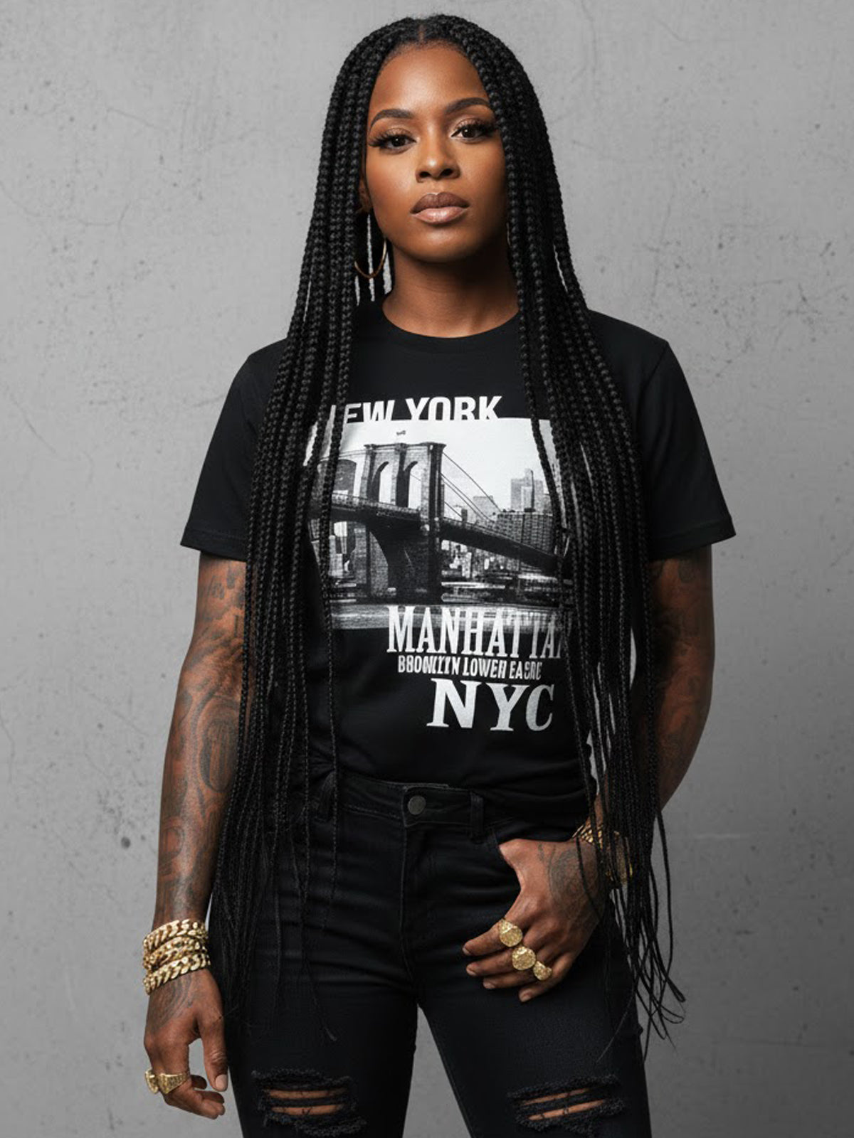 100% Cotton Unisex "New York Manhattan NYC" Photo Graphic T-Shirt | Urban Skyline Streetwear Tee