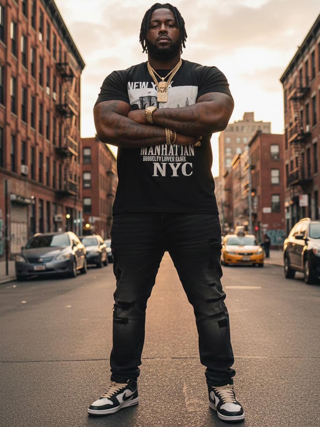 100% Cotton Unisex "New York Manhattan NYC" Photo Graphic T-Shirt | Urban Skyline Streetwear Tee