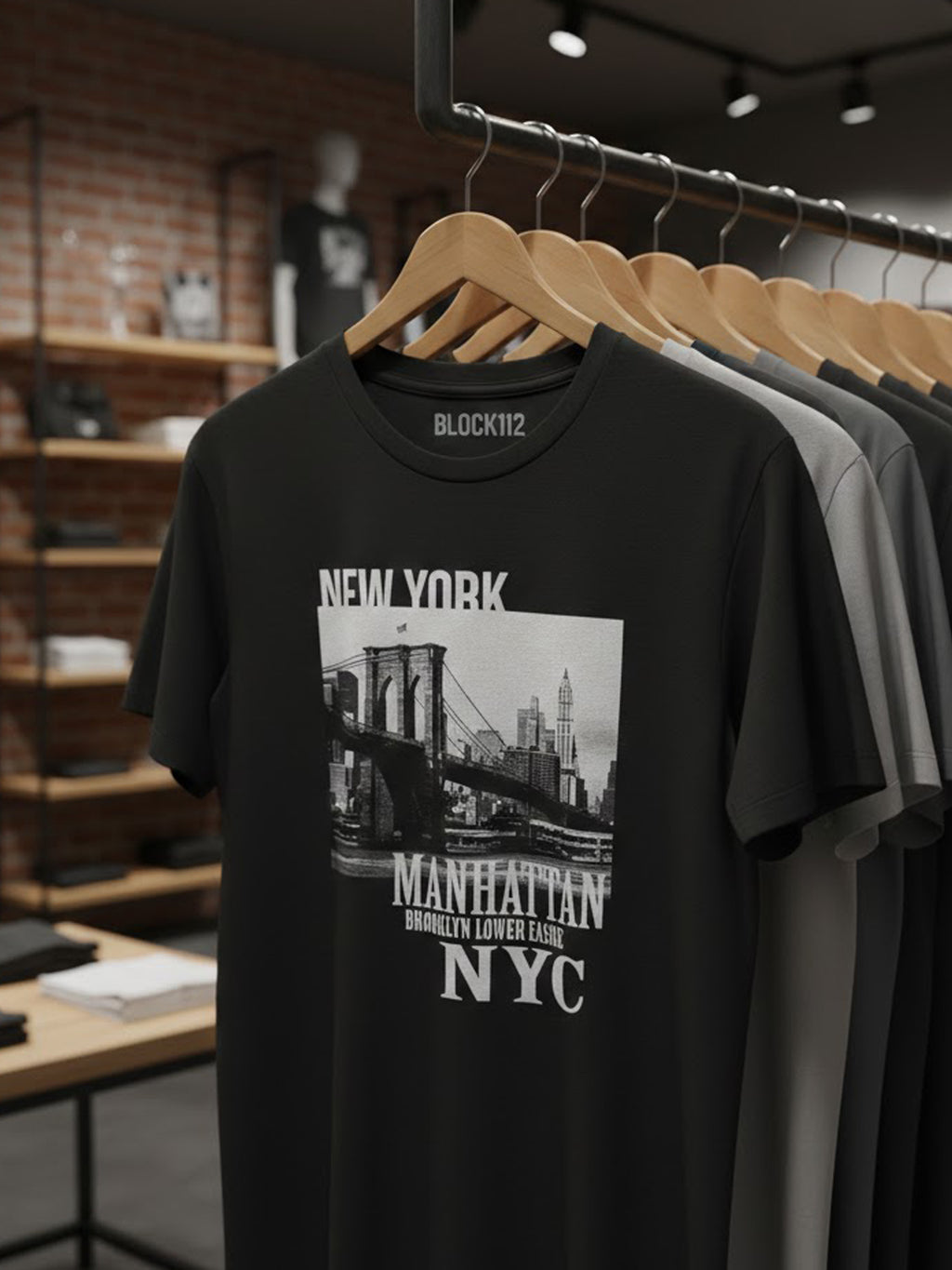 100% Cotton Unisex "New York Manhattan NYC" Photo Graphic T-Shirt | Urban Skyline Streetwear Tee