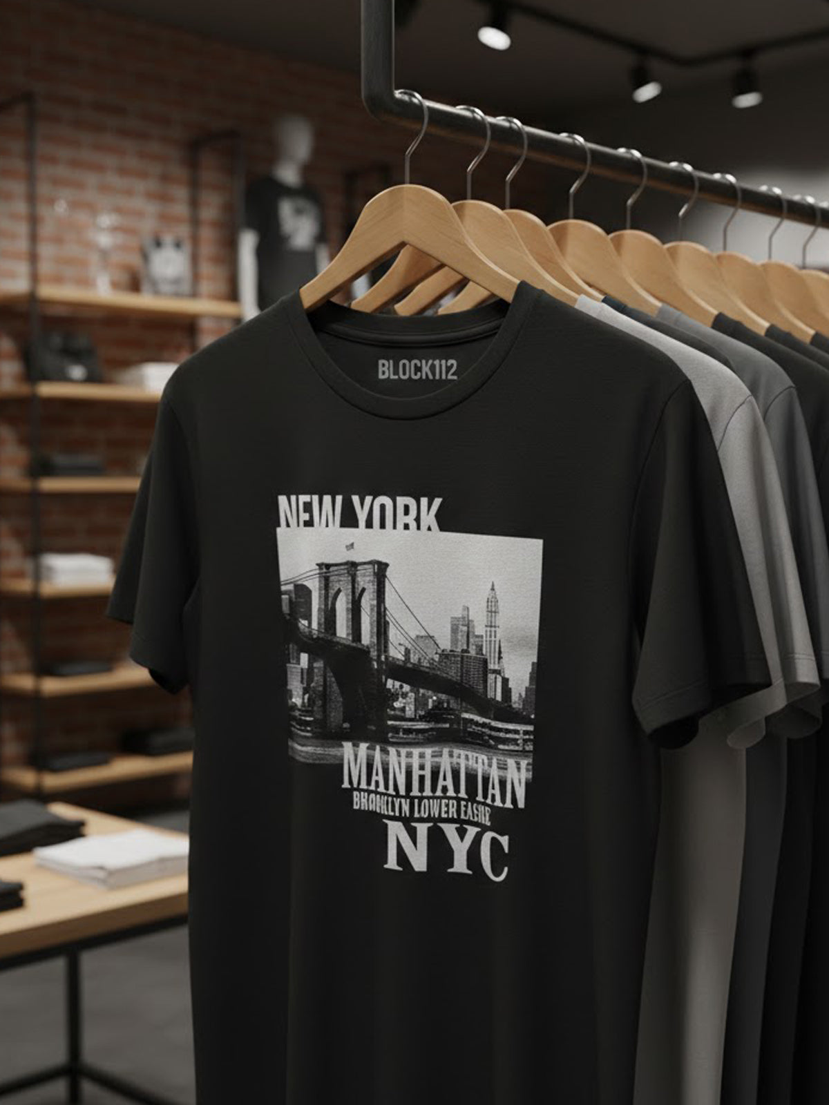100% Cotton Unisex "New York Manhattan NYC" Photo Graphic T-Shirt | Urban Skyline Streetwear Tee