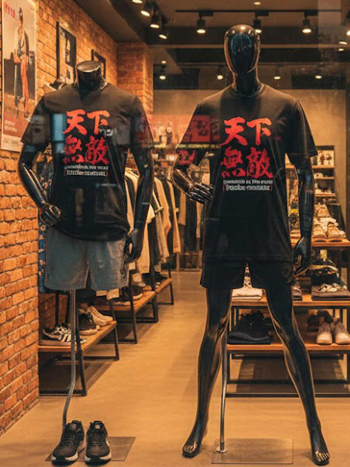 100% Cotton "Tenka-Muteki" Invincible Graphic T-Shirt - Black