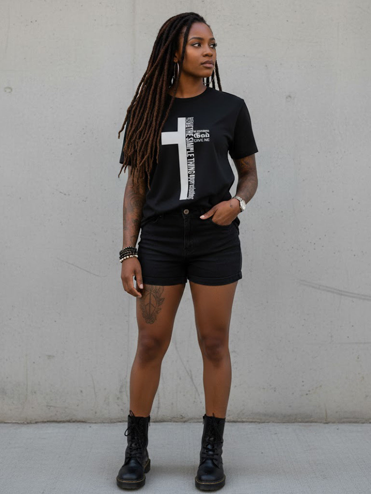 100% Cotton The Simple Thing (Cross)" Faith Graphic T-Shirt