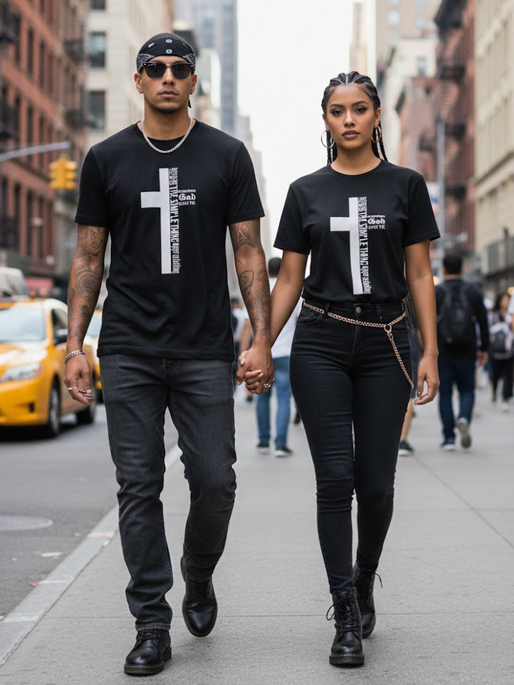 100% Cotton The Simple Thing (Cross)" Faith Graphic T-Shirt