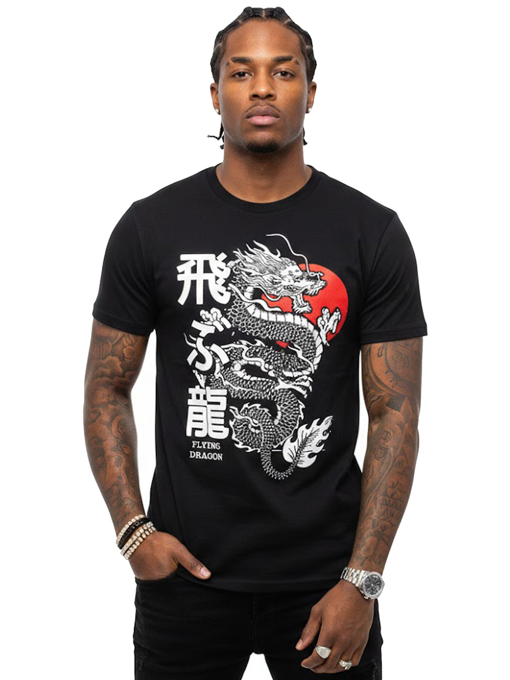 100% Cotton "Flying Dragon" Japanese Art Graphic T-Shirt