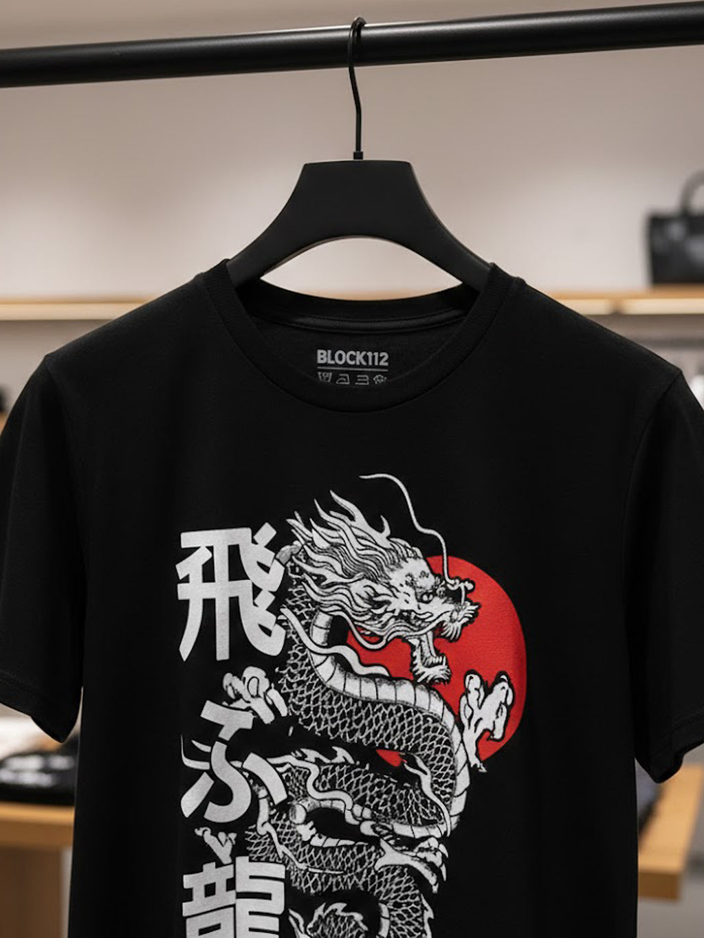 100% Cotton "Flying Dragon" Japanese Art Graphic T-Shirt