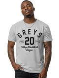Product Title: BLOCK112 Vintage Greys Basketball League 1900-1950 100% Cotton Tee - Heather Grey