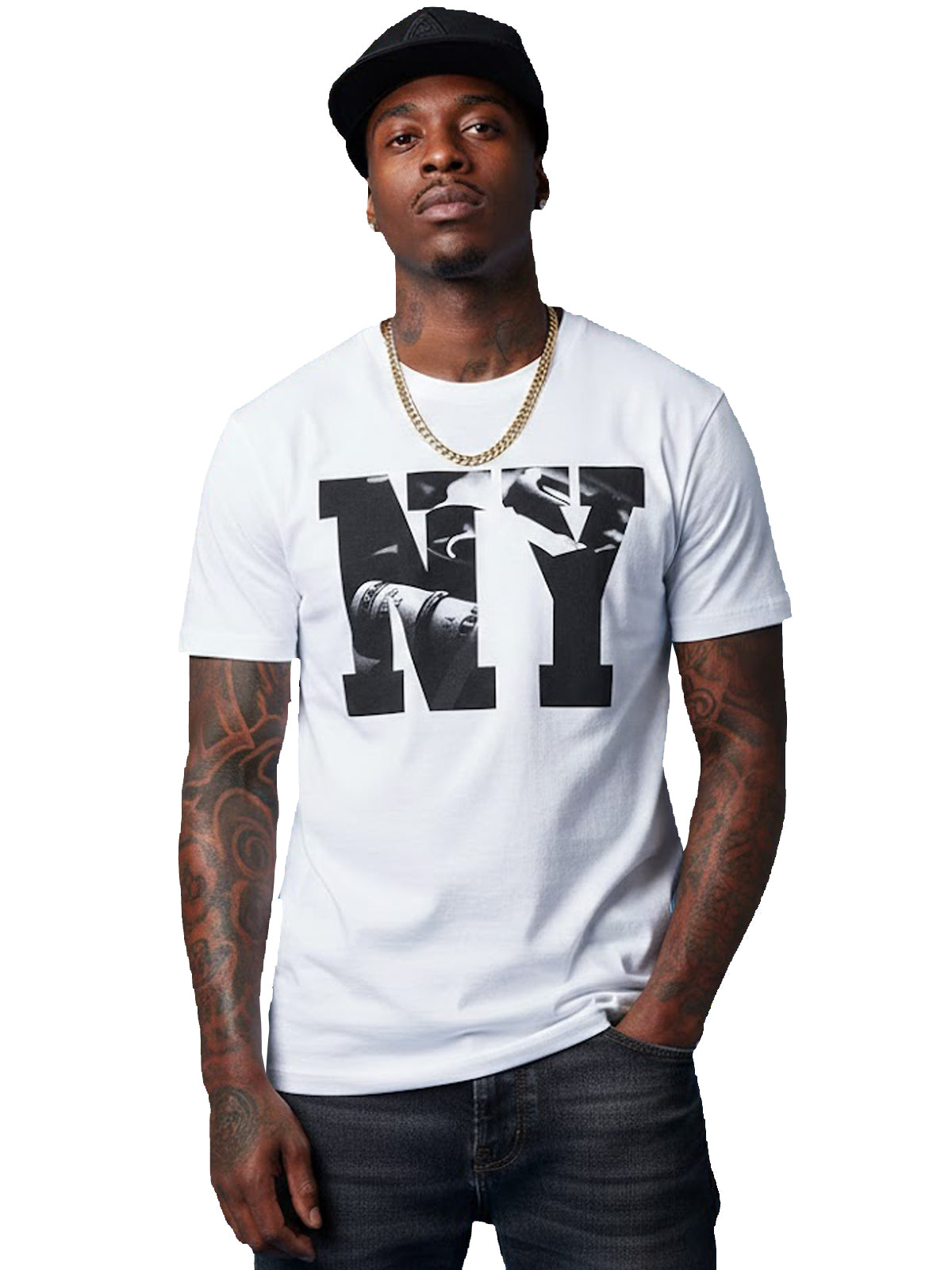 100% Cotton Unisex "NY" Photo-Fill Graphic T-Shirt | Urban Streetwear Tee