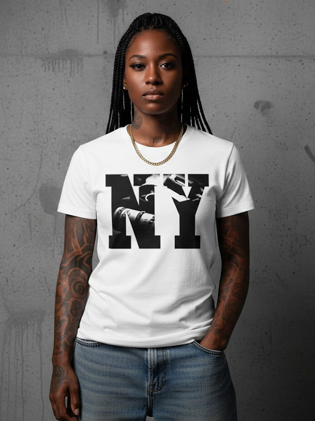 100% Cotton Unisex "NY" Photo-Fill Graphic T-Shirt | Urban Streetwear Tee