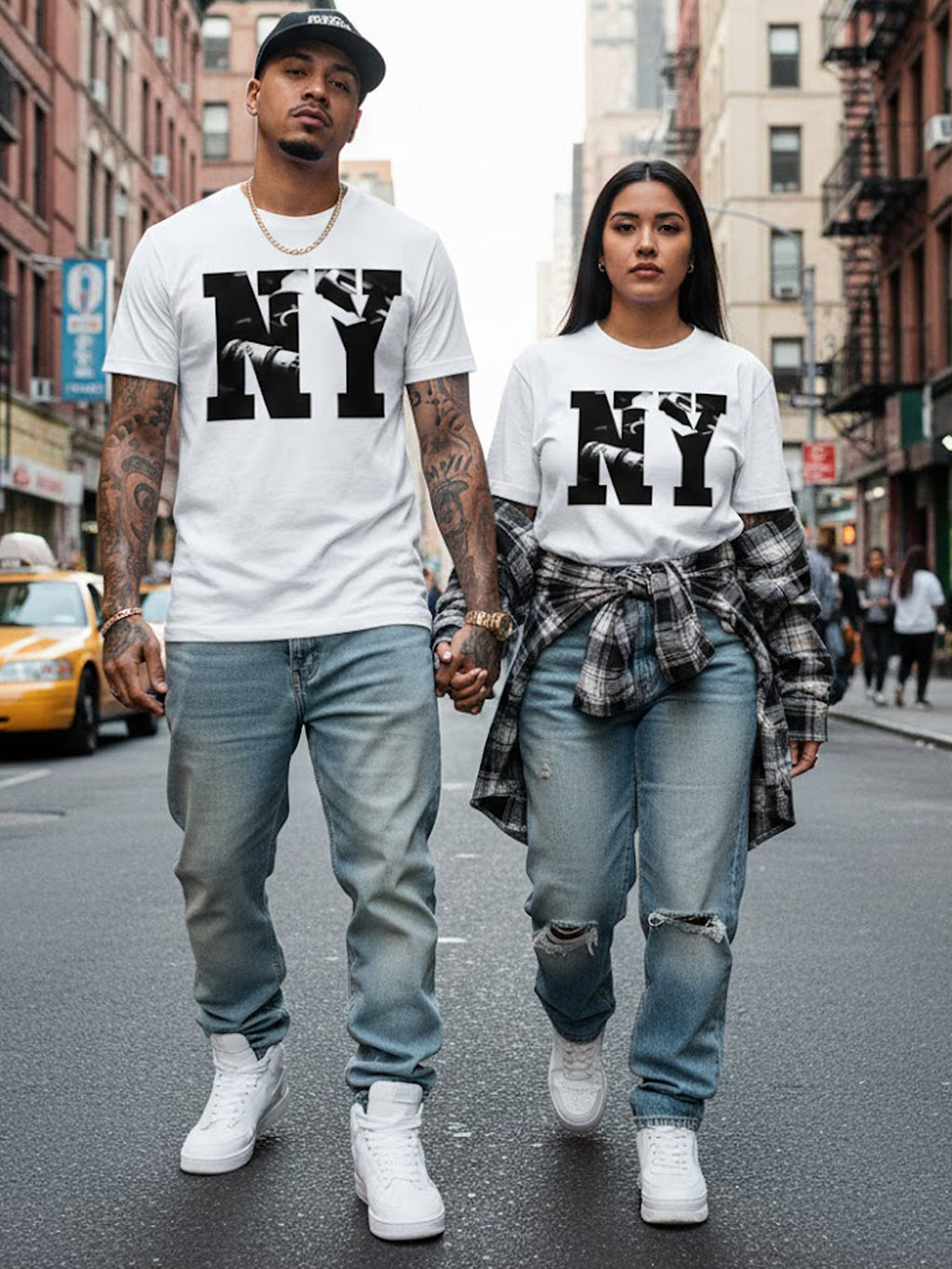 100% Cotton Unisex "NY" Photo-Fill Graphic T-Shirt | Urban Streetwear Tee