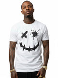 100% Cotton "Splatter Smiley" Graphic Streetwear T-Shirt