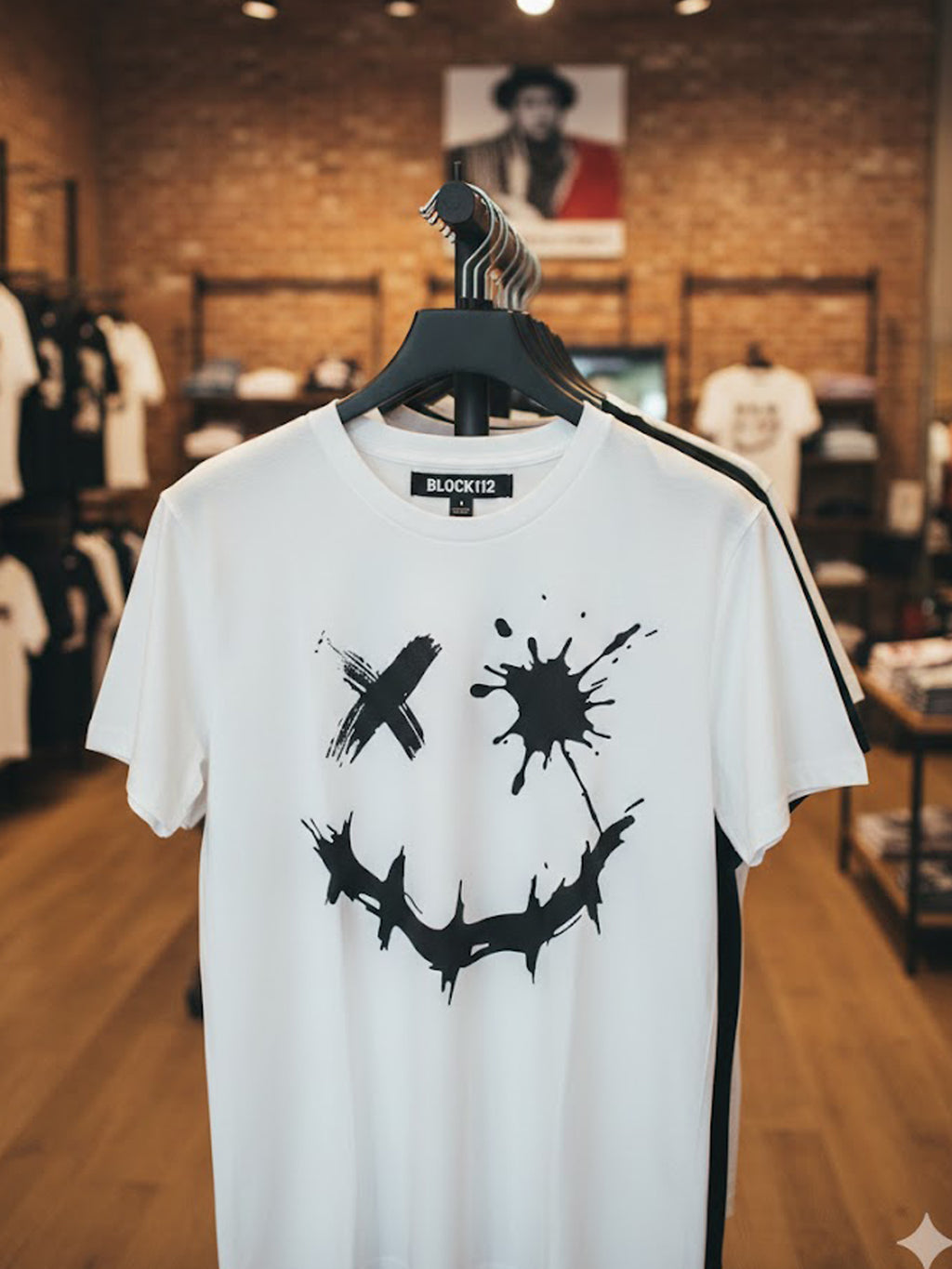 100% Cotton "Splatter Smiley" Graphic Streetwear T-Shirt