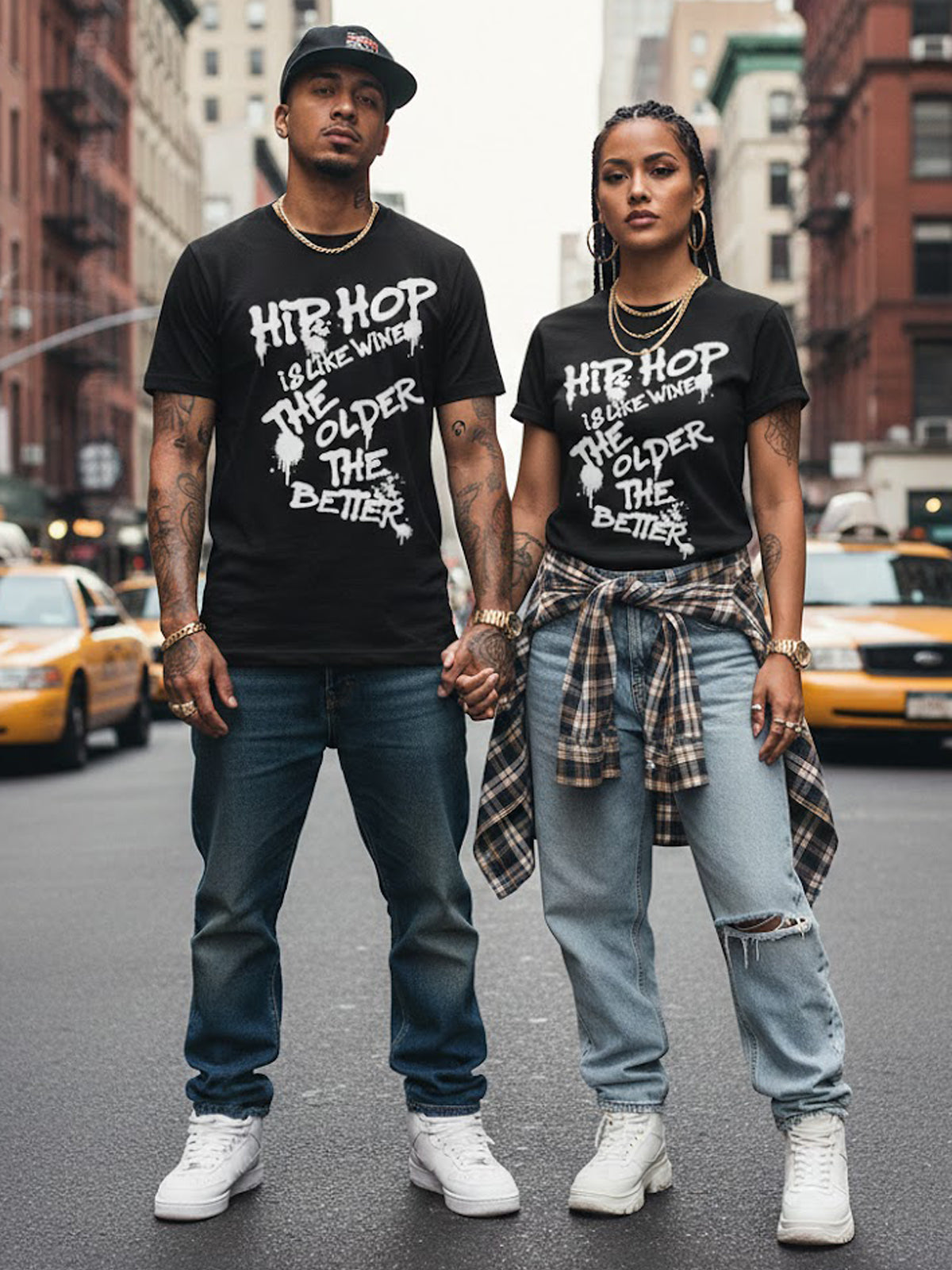 100% Cotton Unisex "Hip Hop Is Like Wine" Graffiti Graphic T-Shirt | Vintage Hip-Hop Streetwear Tee