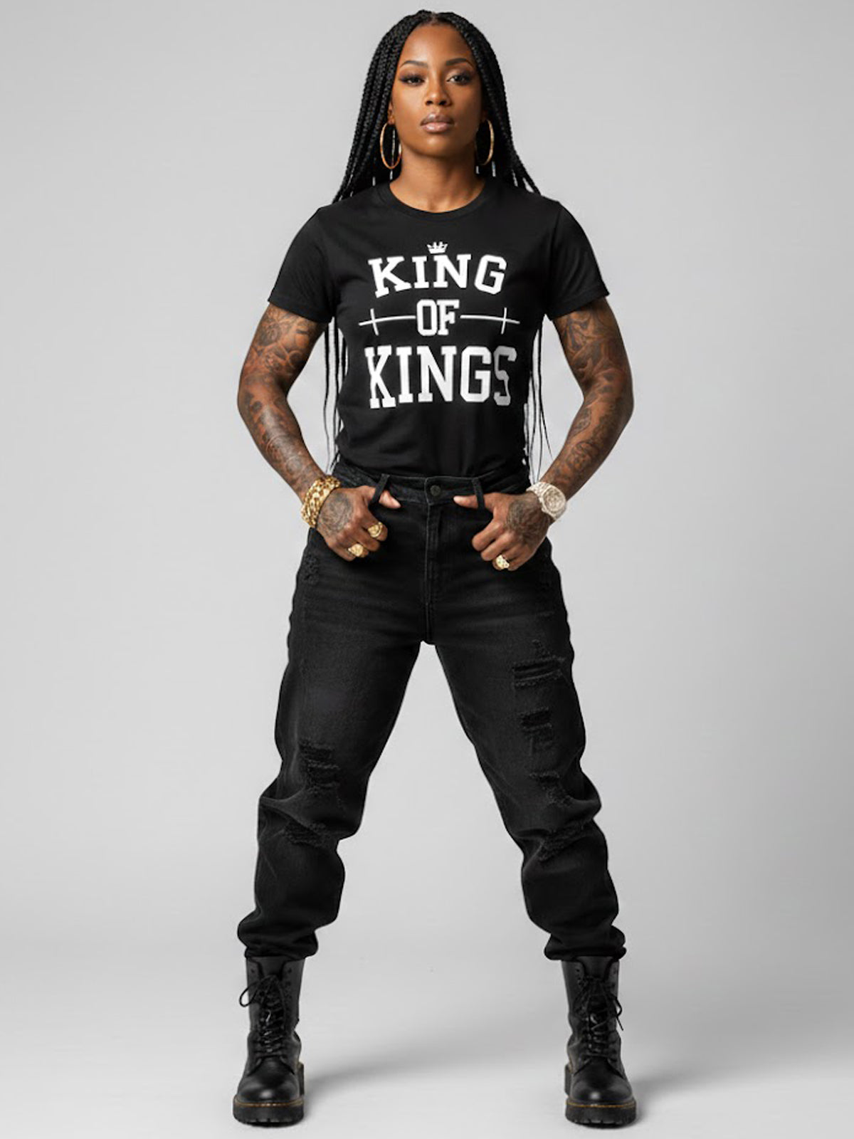 100% Cotton Unisex "King of Kings" Crown Graphic T-Shirt | Bold Streetwear Tee