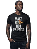 100% Cotton "Make Money Not Friends" Burning Bill Graphic T-Shirt