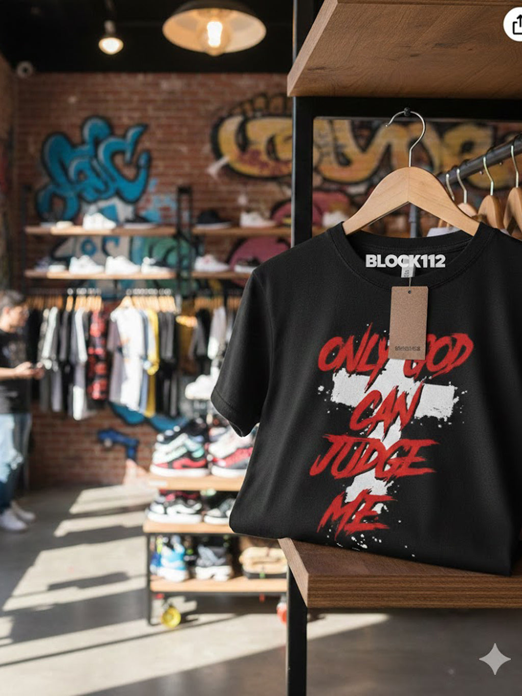 100% Cotton "Only God Can Judge Me" Cross Graphic T-Shirt