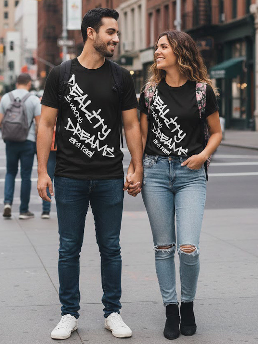 Product Title: BLOCK112 "Reality is Wrong Dreams are Real" Graffiti 100% Cotton Tee - Black / White