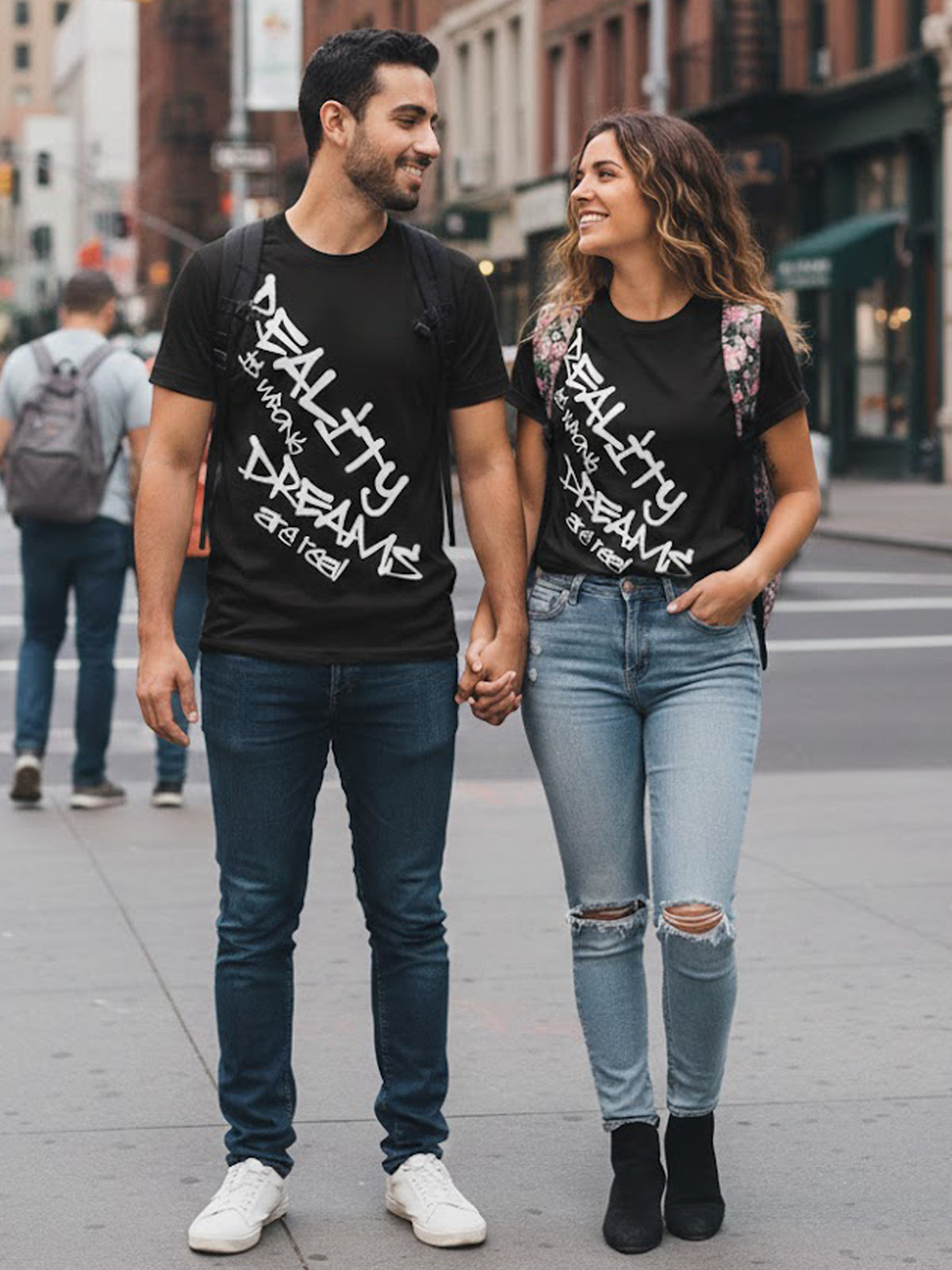 Product Title: BLOCK112 "Reality is Wrong Dreams are Real" Graffiti 100% Cotton Tee - Black / White