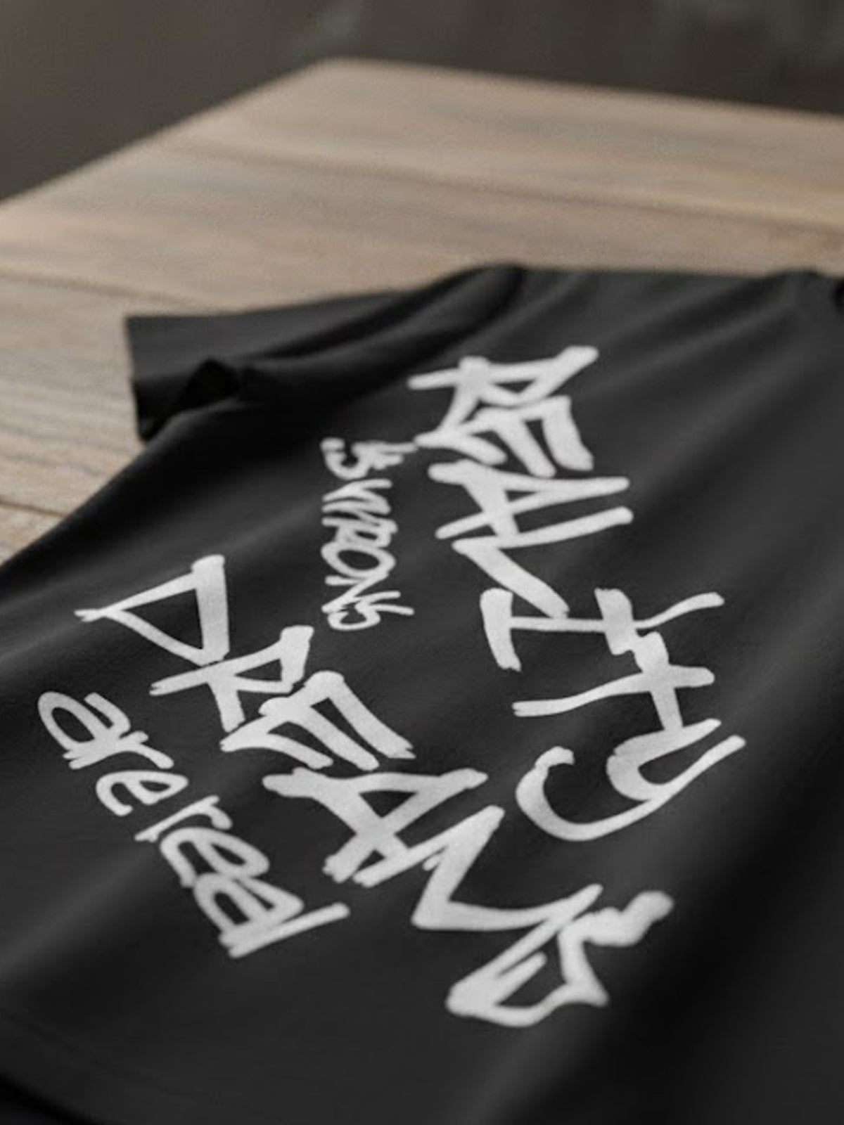 Product Title: BLOCK112 "Reality is Wrong Dreams are Real" Graffiti 100% Cotton Tee - Black / White