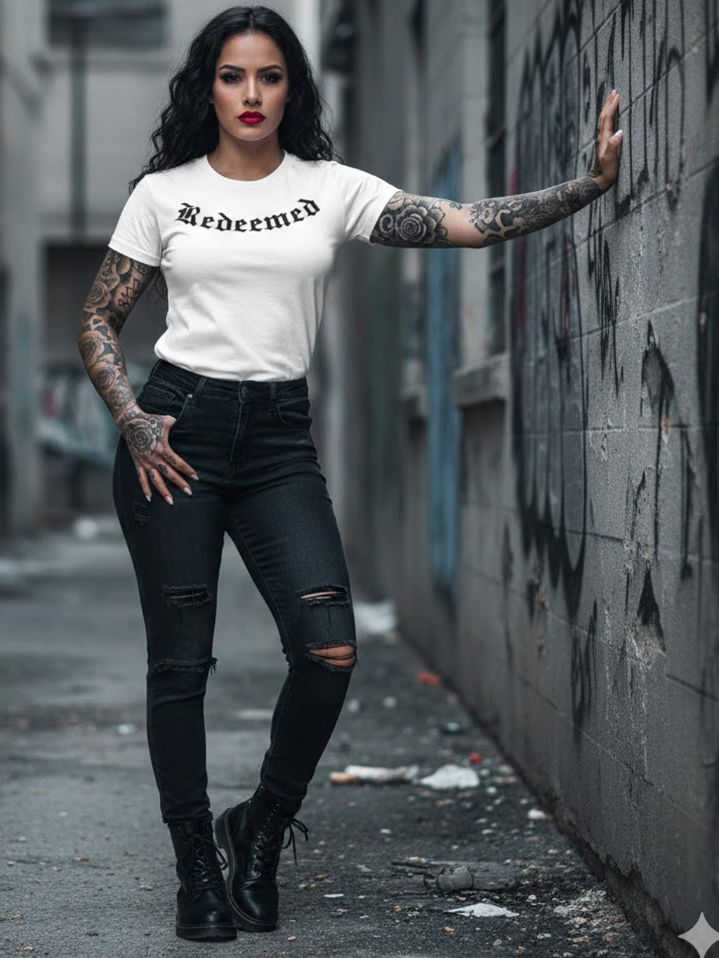 100% Cotton "Redeemed" Old English Graphic T-Shirt