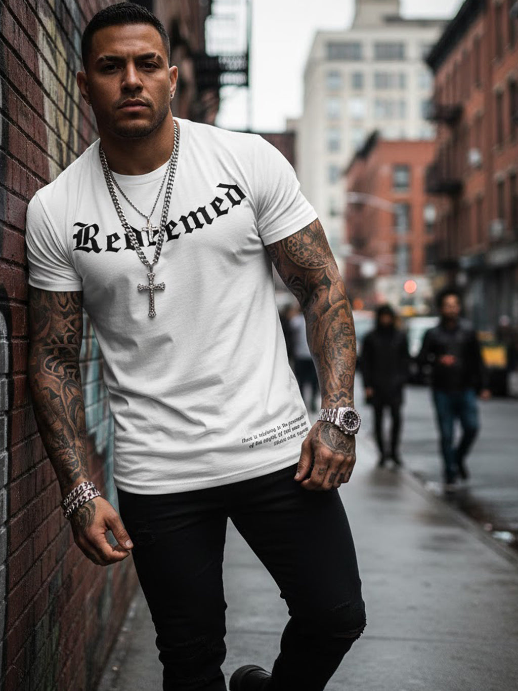 100% Cotton "Redeemed" Old English Graphic T-Shirt