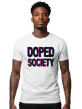 100% Cotton Unisex "DOPED SOCIETY" Glitch Graphic T-Shirt | Modern Cyberpunk Streetwear Tee