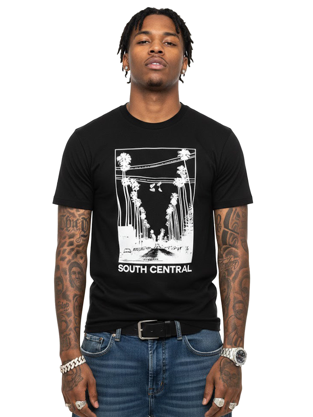 100% Cotton Unisex "SOUTH CENTRAL" Palm Street Graphic T-Shirt | Vintage LA Streetwear Tee