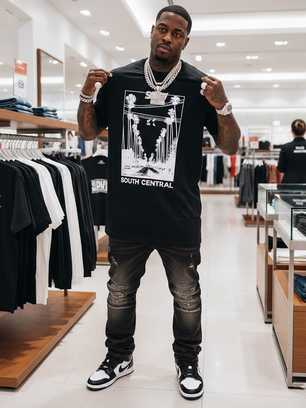 100% Cotton Unisex "SOUTH CENTRAL" Palm Street Graphic T-Shirt | Vintage LA Streetwear Tee