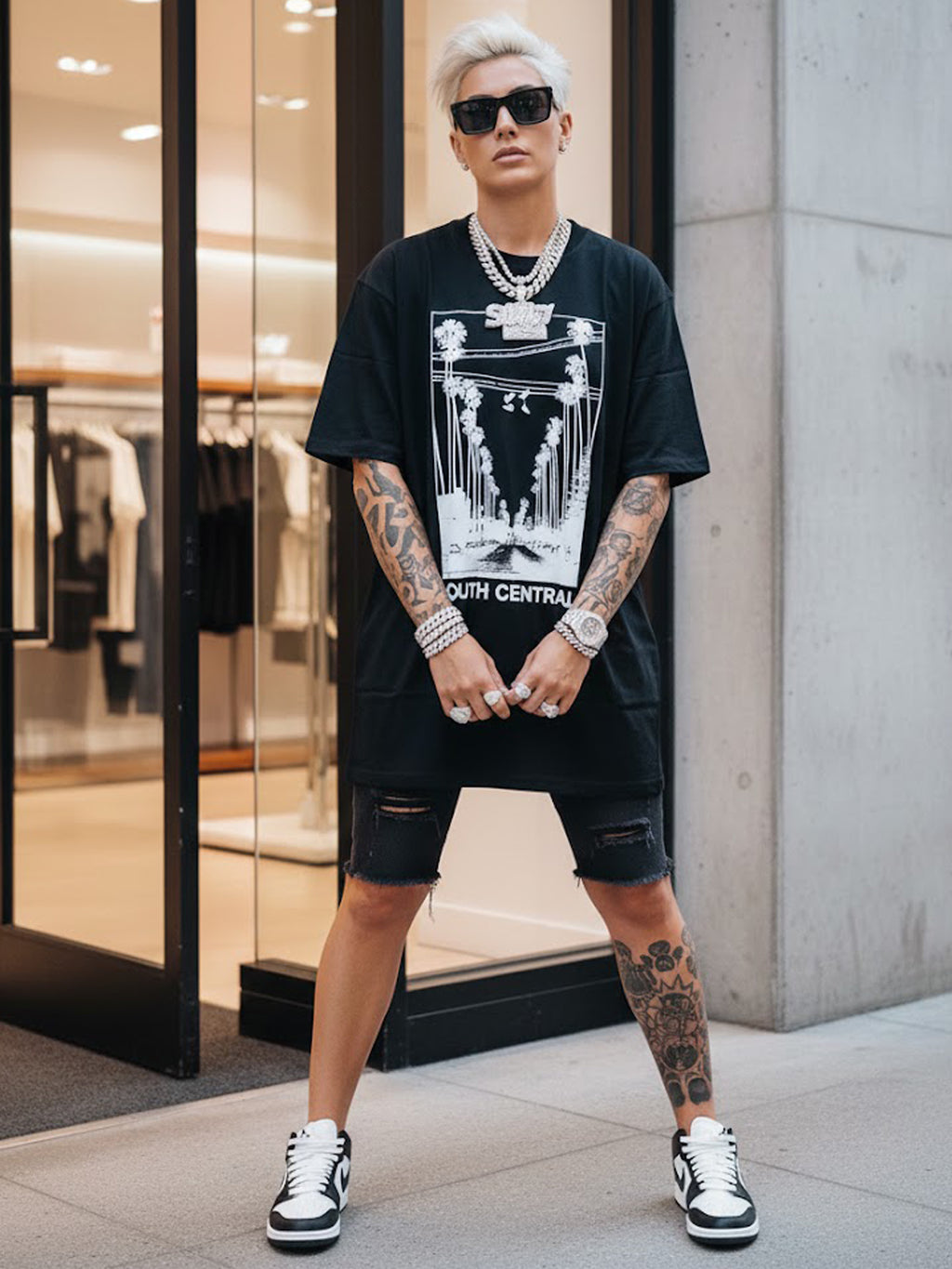 100% Cotton Unisex "SOUTH CENTRAL" Palm Street Graphic T-Shirt | Vintage LA Streetwear Tee