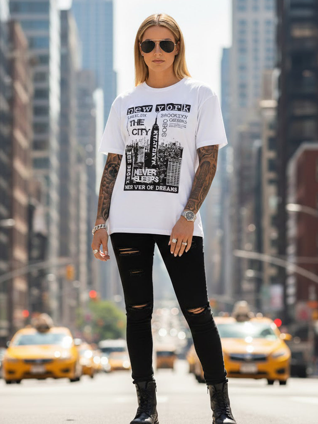 100% Cotton "New York - Big City of Dreams" Graphic T-Shirt